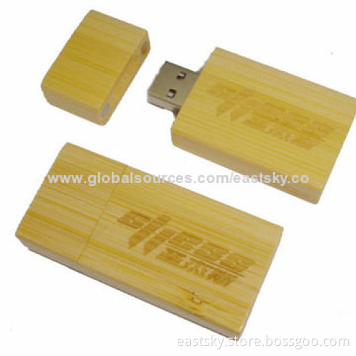 Customized Wood Gift USB Flash Drive, with Laser or Printed Logo, Over 10-year Data Retention